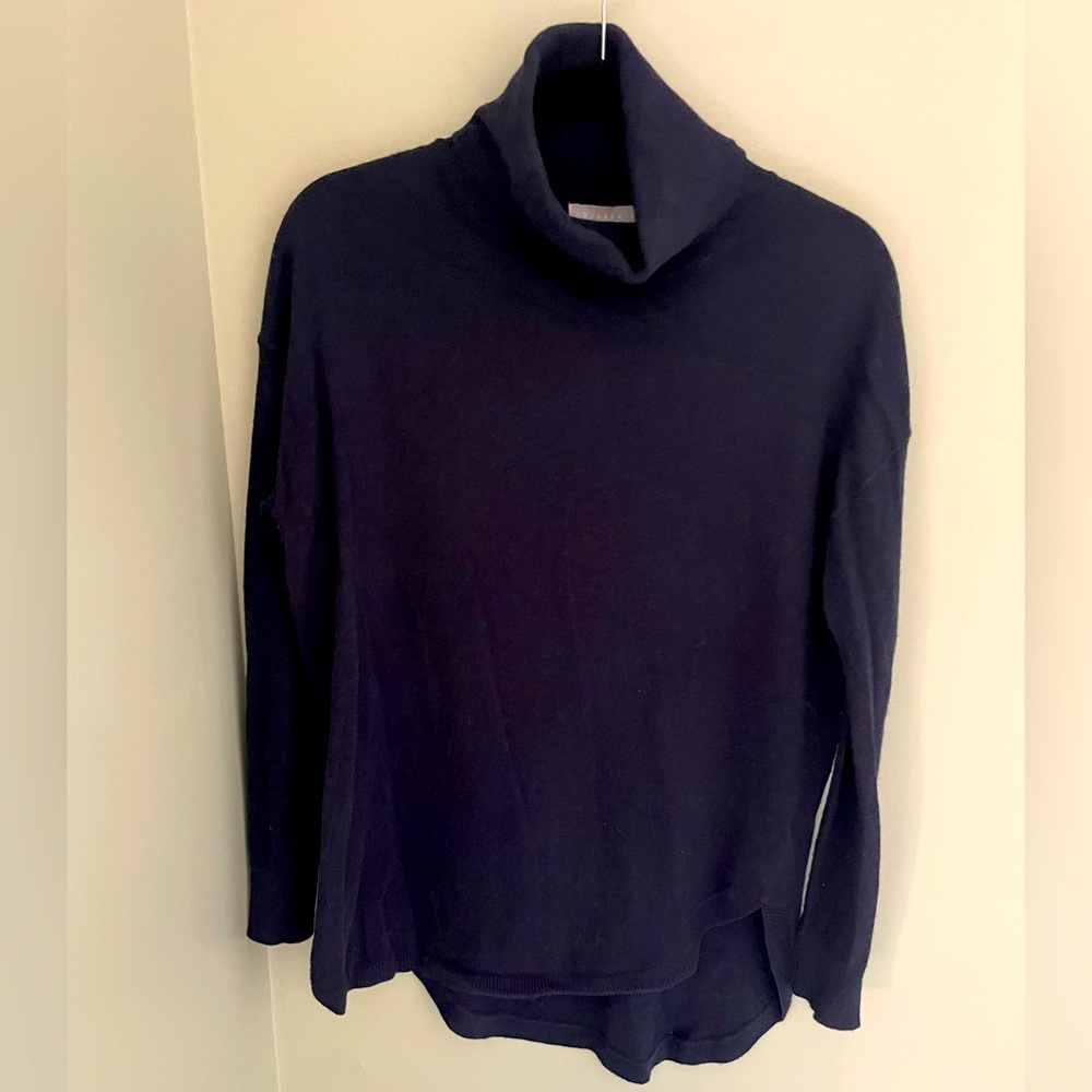 Ladies navy tunic sweater